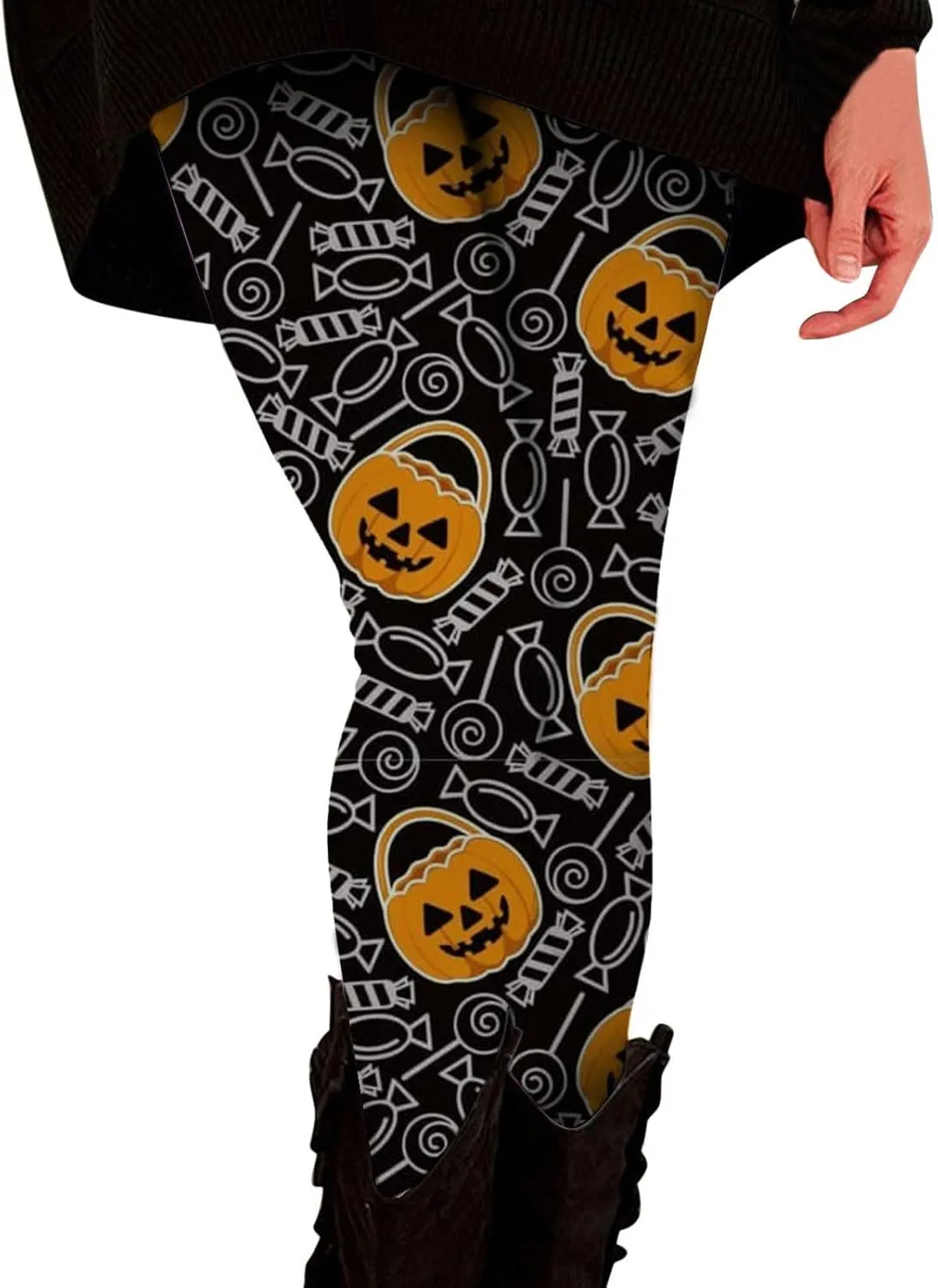 Workout Womens Leggings Halloween Graphic Leggings High Waisted Yoga Pants Compression Tummy Control Tights