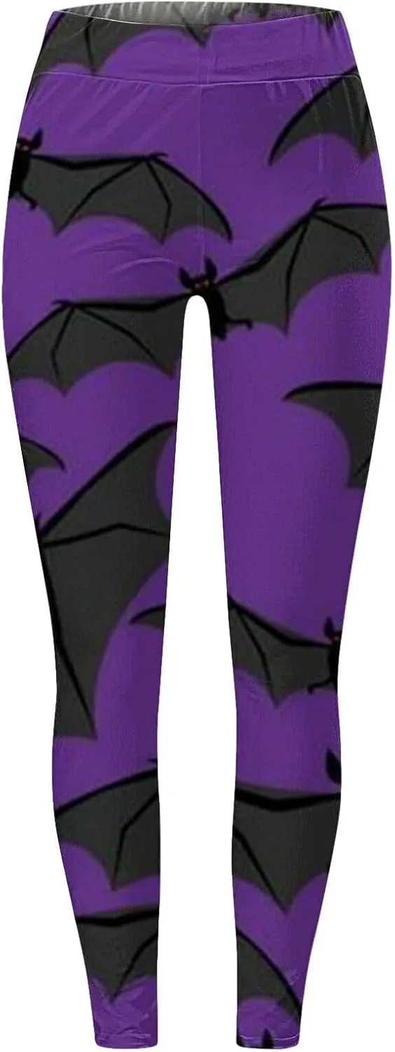 Workout Womens Leggings Halloween Graphic Leggings High Waisted Yoga Pants Compression Tummy Control Tights