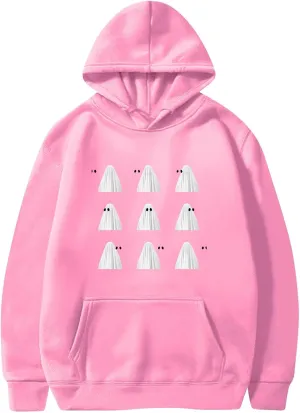XIAXOGOOL Womens Oversized Halloween Sweatshirts Baggy Hoodies Drawstring Pullover Trendy Sweater Tops Fashion Clothes 2024