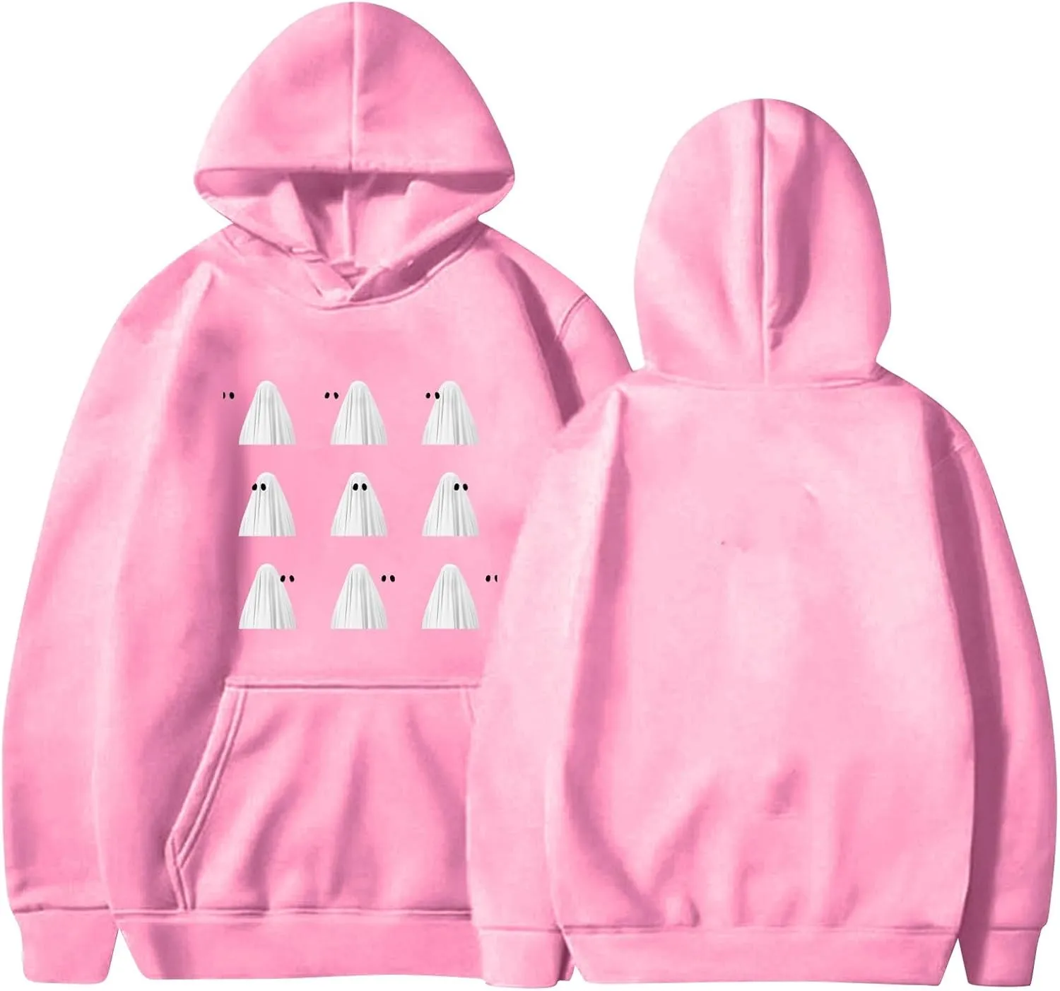 XIAXOGOOL Womens Oversized Halloween Sweatshirts Baggy Hoodies Drawstring Pullover Trendy Sweater Tops Fashion Clothes 2024
