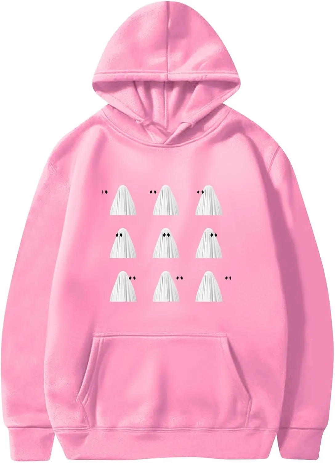 XIAXOGOOL Womens Oversized Halloween Sweatshirts Baggy Hoodies Drawstring Pullover Trendy Sweater Tops Fashion Clothes 2024