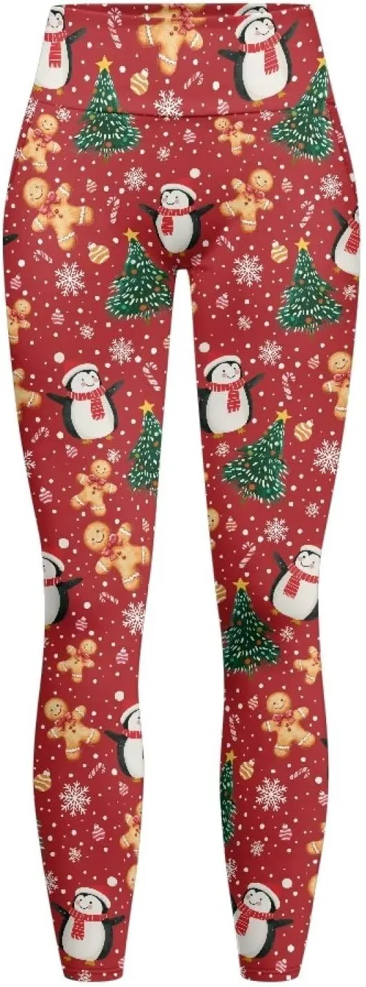 Xpyiqun Christmas Leggings for Women High Waisted Yoga Pants with Pockets Workout Leggings Tummy Control