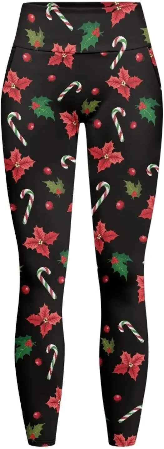 Xpyiqun Christmas Leggings for Women High Waisted Yoga Pants with Pockets Workout Leggings Tummy Control