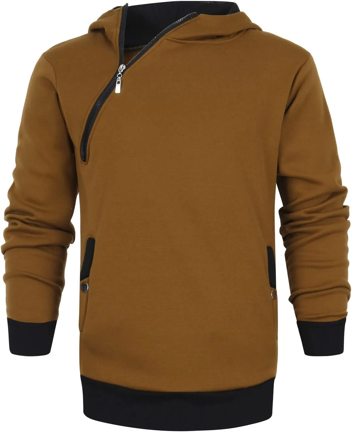 Ymosrh Mens Coats Winter Men's Casual Camouflage Sports Sweatshirt Long Sleeve Zipper Hooded Jacket Coat