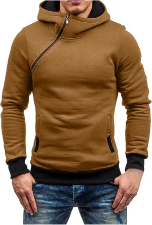 Ymosrh Mens Coats Winter Men's Casual Camouflage Sports Sweatshirt Long Sleeve Zipper Hooded Jacket Coat