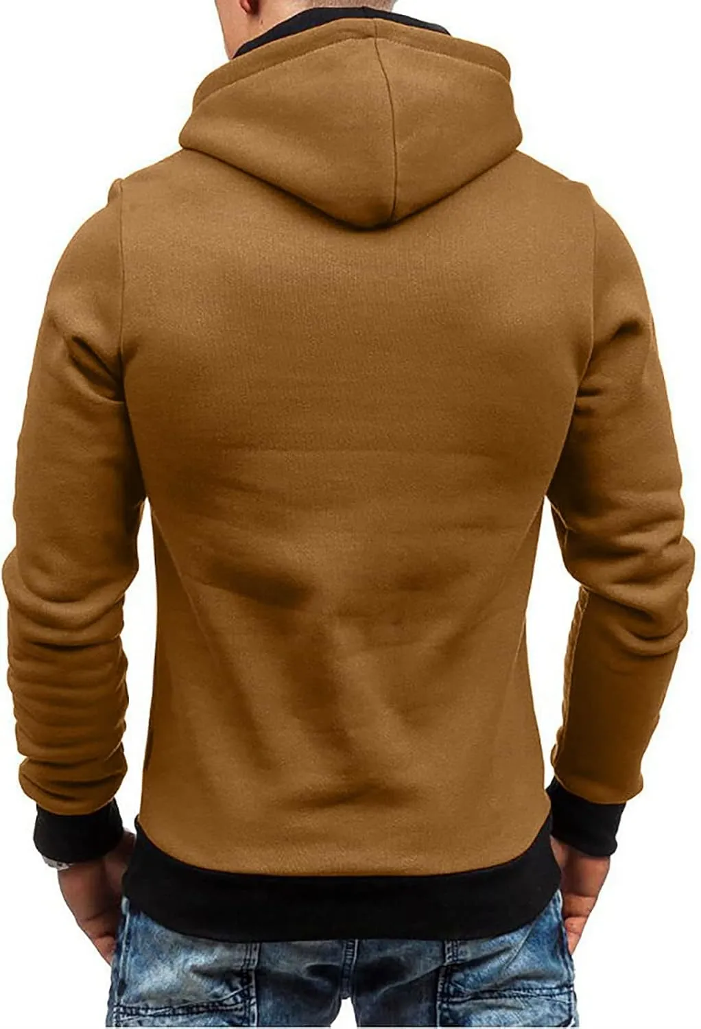 Ymosrh Mens Coats Winter Men's Casual Camouflage Sports Sweatshirt Long Sleeve Zipper Hooded Jacket Coat