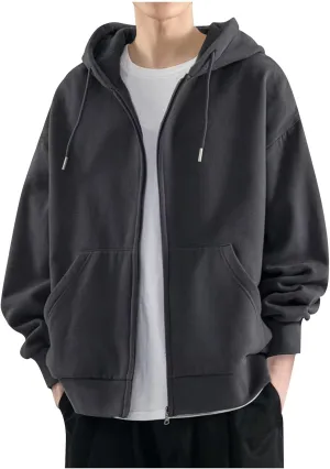 Ymosrh Men's Fashion Hoodies Long Sleeve Zip Up Hooded Sweatshirts with Pockets Gym Training Hoodie Jacket Coat, M-3XL