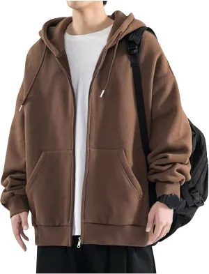 Ymosrh Men's Fashion Hoodies Long Sleeve Zip Up Hooded Sweatshirts with Pockets Gym Training Hoodie Jacket Coat, M-3XL