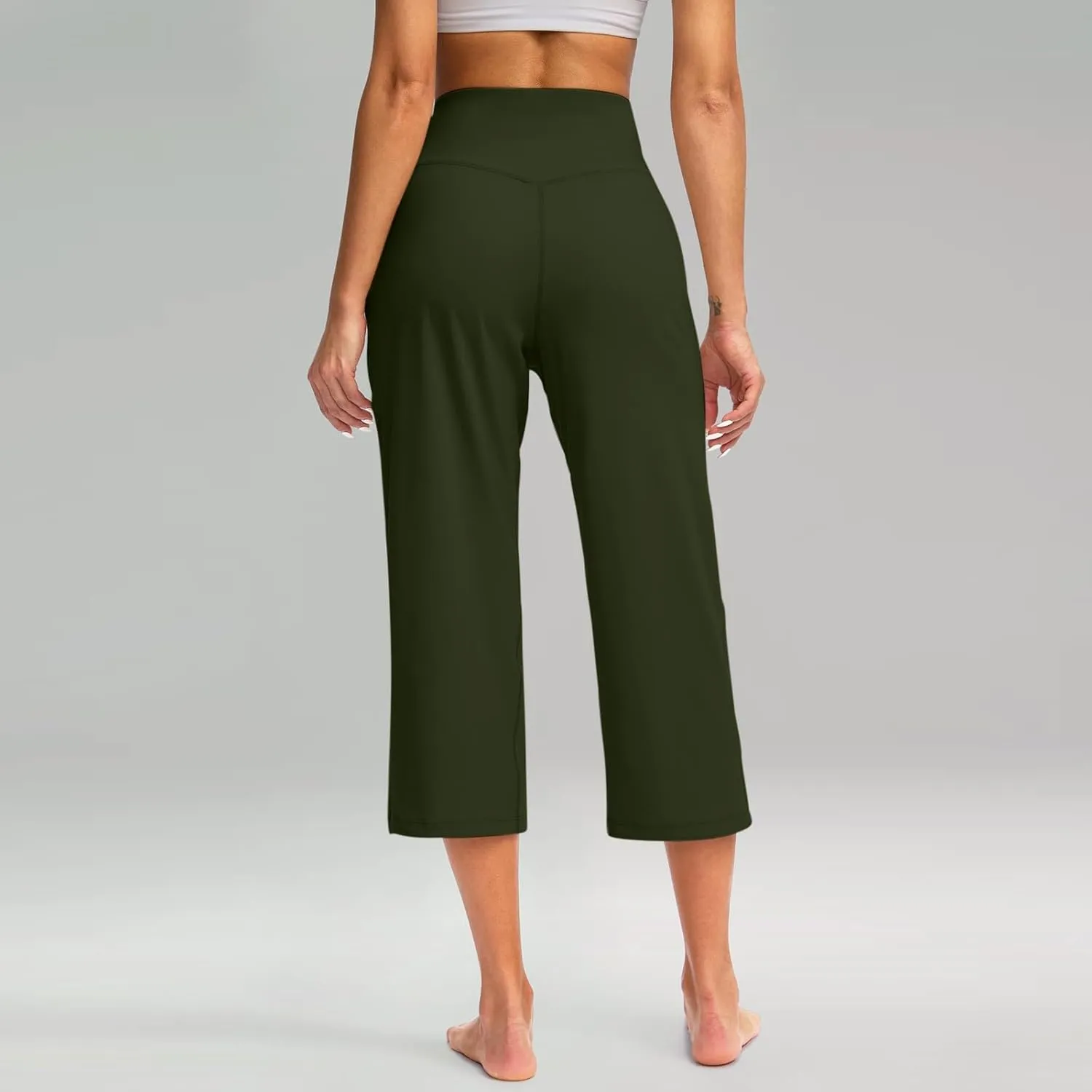 Yoga Capri for Women for Women Casual Stretch High Waisted Yoga Leggings Comfy Wide Leg Pants Women's Summer Yoga