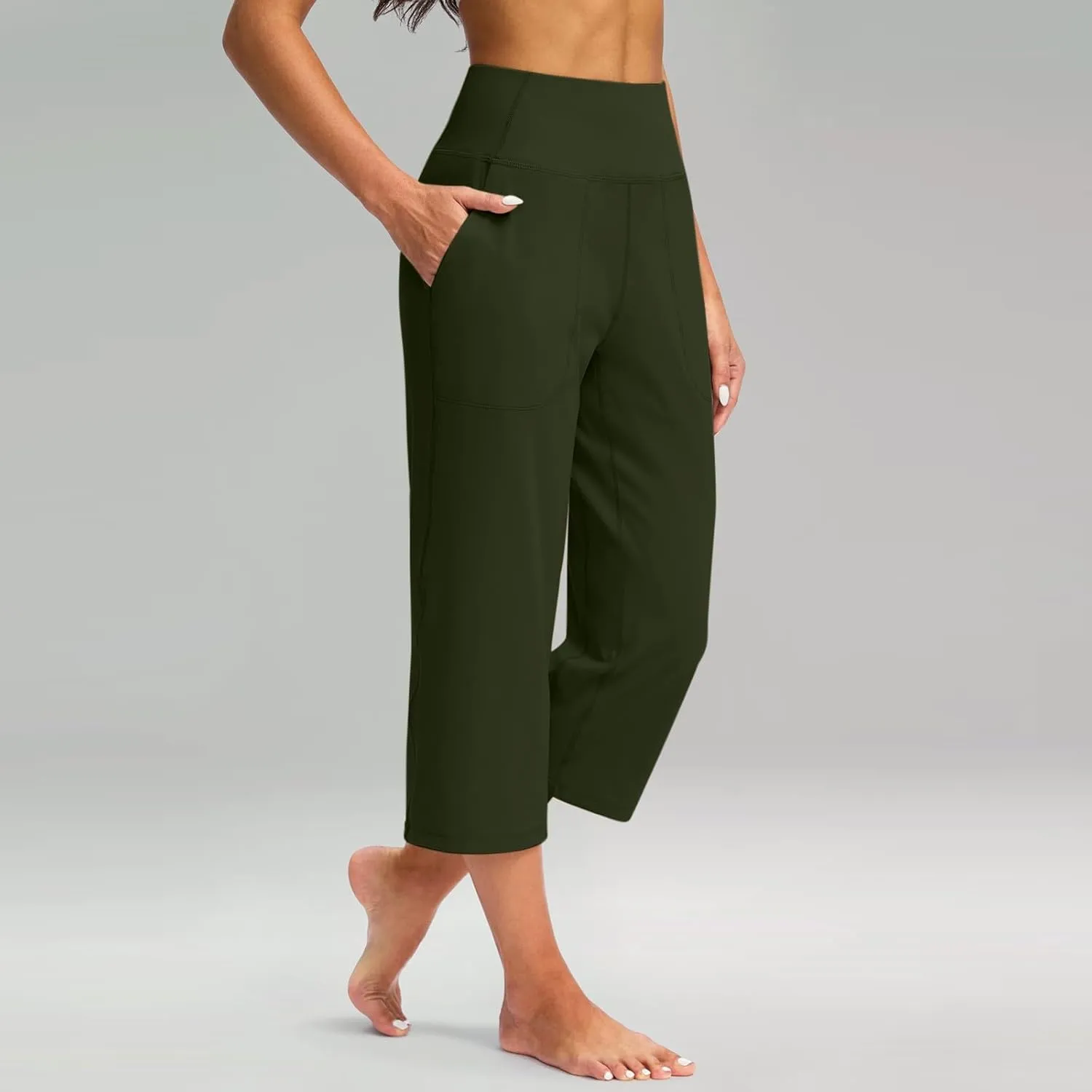 Yoga Capri for Women for Women Casual Stretch High Waisted Yoga Leggings Comfy Wide Leg Pants Women's Summer Yoga