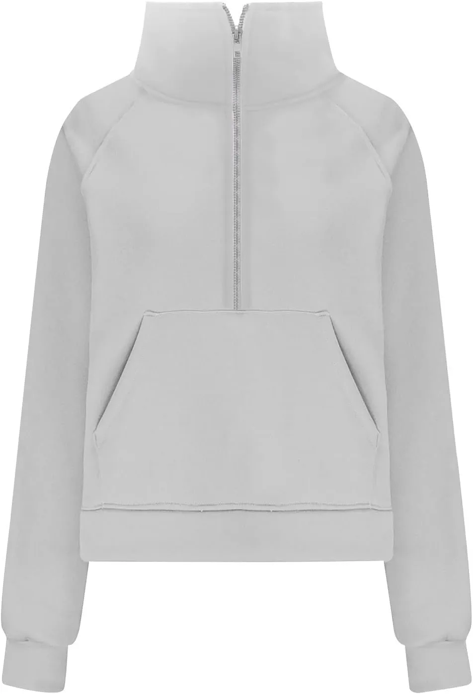YRAETENM Sweatshirt for Women Oversized Cropped Half Zip Fleece Pullover Comfy Long Sleeve Athletic Fall Tops with Thumb Hole