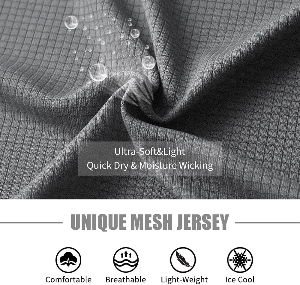 Zengjo Men's Workout Shirts Lightweight Sun Protection SPF Quick Dry T-Shirts Fishing Hiking Running