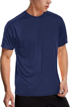 Zengjo Men's Workout Shirts Lightweight Sun Protection SPF Quick Dry T-Shirts Fishing Hiking Running