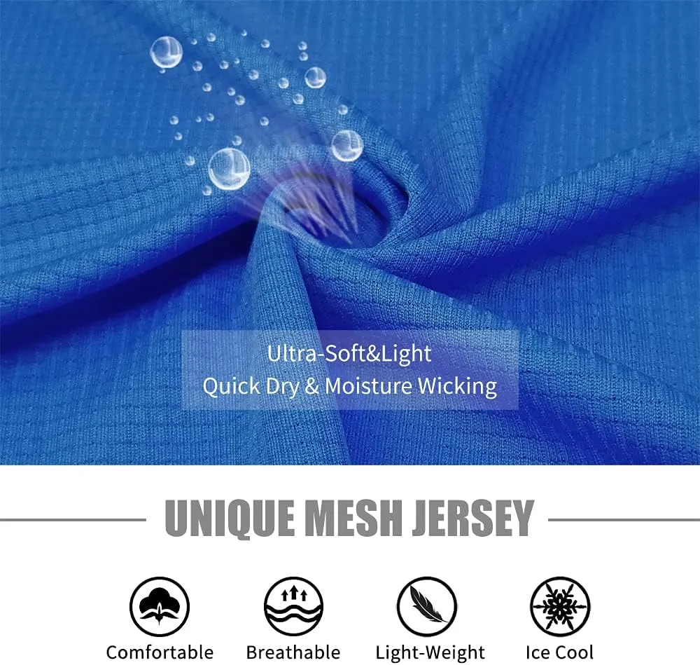 Zengjo Men's Workout Shirts Lightweight Sun Protection SPF Quick Dry T-Shirts Fishing Hiking Running