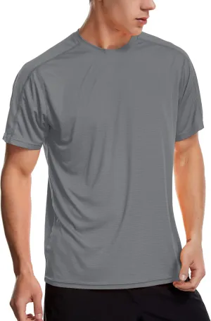 Zengjo Men's Workout Shirts Lightweight Sun Protection SPF Quick Dry T-Shirts Fishing Hiking Running
