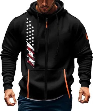 Zip Up Hoodie Men Lightweight Graphic Tactical Hoodies Multi-Pockets Workout Sweatshirts Outdoors Military Hoodie