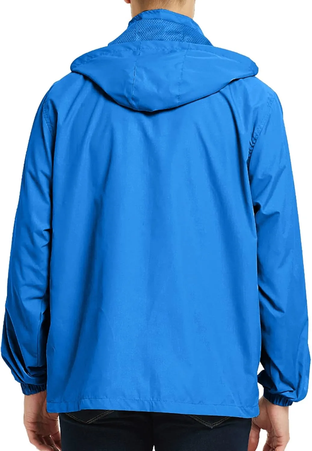 ZYXTIM Jacket for Men Lightweight Breathable Hooded Windproof Jackets Casual Full-Zip Rain-Resistant Windbreaker Raincoat